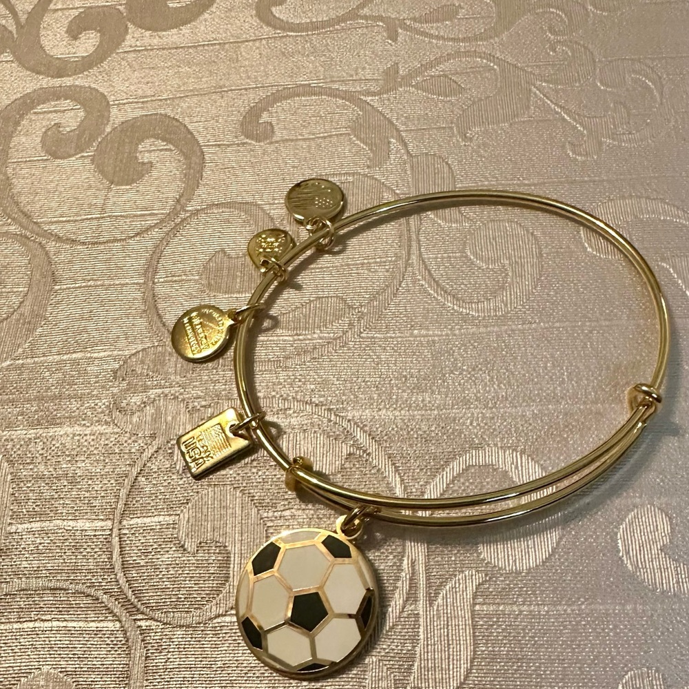 Alex and Ani Gold Soccer Charm Bracelet
